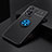 Ultra-thin Silicone Gel Soft Case Cover with Magnetic Finger Ring Stand SD2 for Xiaomi Poco X4 NFC Blue and Black