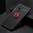 Ultra-thin Silicone Gel Soft Case Cover with Magnetic Finger Ring Stand SD2 for Xiaomi Poco X4 NFC Red and Black