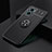 Ultra-thin Silicone Gel Soft Case Cover with Magnetic Finger Ring Stand SD2 for Xiaomi Redmi 11 Prime 5G Black
