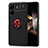 Ultra-thin Silicone Gel Soft Case Cover with Magnetic Finger Ring Stand SD2 for Xiaomi Redmi 13C Red and Black