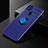 Ultra-thin Silicone Gel Soft Case Cover with Magnetic Finger Ring Stand SD2 for Xiaomi Redmi 9C NFC Blue