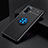 Ultra-thin Silicone Gel Soft Case Cover with Magnetic Finger Ring Stand SD2 for Xiaomi Redmi K40 Gaming 5G Blue and Black