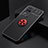 Ultra-thin Silicone Gel Soft Case Cover with Magnetic Finger Ring Stand SD2 for Xiaomi Redmi K40S 5G Red and Black