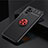 Ultra-thin Silicone Gel Soft Case Cover with Magnetic Finger Ring Stand SD2 for Xiaomi Redmi Note 10 4G Red and Black