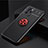 Ultra-thin Silicone Gel Soft Case Cover with Magnetic Finger Ring Stand SD2 for Xiaomi Redmi Note 10 Pro 5G Red and Black