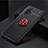 Ultra-thin Silicone Gel Soft Case Cover with Magnetic Finger Ring Stand SD2 for Xiaomi Redmi Note 10 Pro Max Red and Black