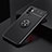 Ultra-thin Silicone Gel Soft Case Cover with Magnetic Finger Ring Stand SD2 for Xiaomi Redmi Note 11 SE 5G Black