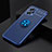 Ultra-thin Silicone Gel Soft Case Cover with Magnetic Finger Ring Stand SD2 for Xiaomi Redmi Note 11T Pro 5G Blue