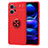 Ultra-thin Silicone Gel Soft Case Cover with Magnetic Finger Ring Stand SD2 for Xiaomi Redmi Note 12 4G Red