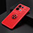 Ultra-thin Silicone Gel Soft Case Cover with Magnetic Finger Ring Stand SD2 for Xiaomi Redmi Note 13 5G Red