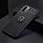 Ultra-thin Silicone Gel Soft Case Cover with Magnetic Finger Ring Stand SD2 for Xiaomi Redmi Note 9 4G Black