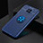 Ultra-thin Silicone Gel Soft Case Cover with Magnetic Finger Ring Stand SD2 for Xiaomi Redmi Note 9 5G Blue