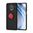 Ultra-thin Silicone Gel Soft Case Cover with Magnetic Finger Ring Stand SD2 for Xiaomi Redmi Note 9 Pro Red and Black