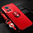 Ultra-thin Silicone Gel Soft Case Cover with Magnetic Finger Ring Stand SD3 for OnePlus 10R 5G Red