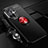 Ultra-thin Silicone Gel Soft Case Cover with Magnetic Finger Ring Stand SD3 for OnePlus Nord N30 5G Red and Black