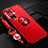 Ultra-thin Silicone Gel Soft Case Cover with Magnetic Finger Ring Stand SD3 for Oppo K11x 5G Red