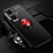 Ultra-thin Silicone Gel Soft Case Cover with Magnetic Finger Ring Stand SD3 for Realme 10 Pro+ Plus 5G Red and Black