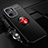 Ultra-thin Silicone Gel Soft Case Cover with Magnetic Finger Ring Stand SD3 for Realme 10S 5G Red and Black