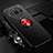 Ultra-thin Silicone Gel Soft Case Cover with Magnetic Finger Ring Stand SD3 for Realme 11 Pro 5G Red and Black