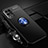 Ultra-thin Silicone Gel Soft Case Cover with Magnetic Finger Ring Stand SD3 for Realme 8 5G Blue and Black