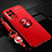 Ultra-thin Silicone Gel Soft Case Cover with Magnetic Finger Ring Stand SD3 for Realme 8 5G Red