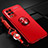 Ultra-thin Silicone Gel Soft Case Cover with Magnetic Finger Ring Stand SD3 for Realme 9 5G India Red