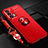 Ultra-thin Silicone Gel Soft Case Cover with Magnetic Finger Ring Stand SD3 for Realme GT 5G Red