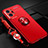 Ultra-thin Silicone Gel Soft Case Cover with Magnetic Finger Ring Stand SD3 for Realme GT2 Pro 5G Red