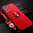 Ultra-thin Silicone Gel Soft Case Cover with Magnetic Finger Ring Stand SD3 for Realme V25 5G Red