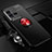 Ultra-thin Silicone Gel Soft Case Cover with Magnetic Finger Ring Stand SD3 for Vivo iQOO 10 Pro 5G Red and Black