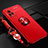 Ultra-thin Silicone Gel Soft Case Cover with Magnetic Finger Ring Stand SD3 for Vivo iQOO 7 5G Red