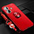 Ultra-thin Silicone Gel Soft Case Cover with Magnetic Finger Ring Stand SD3 for Vivo T1 5G Red