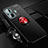 Ultra-thin Silicone Gel Soft Case Cover with Magnetic Finger Ring Stand SD3 for Vivo T1 Pro 5G Red and Black