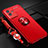 Ultra-thin Silicone Gel Soft Case Cover with Magnetic Finger Ring Stand SD3 for Vivo T2x 5G Red