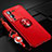 Ultra-thin Silicone Gel Soft Case Cover with Magnetic Finger Ring Stand SD3 for Vivo V25 Pro 5G Red