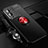 Ultra-thin Silicone Gel Soft Case Cover with Magnetic Finger Ring Stand SD3 for Vivo V25 Pro 5G Red and Black