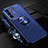 Ultra-thin Silicone Gel Soft Case Cover with Magnetic Finger Ring Stand SD3 for Vivo V27 5G Blue