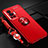 Ultra-thin Silicone Gel Soft Case Cover with Magnetic Finger Ring Stand SD3 for Vivo X70 Pro 5G Red