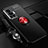 Ultra-thin Silicone Gel Soft Case Cover with Magnetic Finger Ring Stand SD3 for Vivo X70 Pro 5G Red and Black