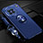 Ultra-thin Silicone Gel Soft Case Cover with Magnetic Finger Ring Stand SD3 for Vivo X90 5G Blue