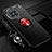 Ultra-thin Silicone Gel Soft Case Cover with Magnetic Finger Ring Stand SD3 for Vivo X90 Pro 5G Red and Black