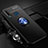 Ultra-thin Silicone Gel Soft Case Cover with Magnetic Finger Ring Stand SD3 for Vivo Y3 Blue and Black