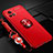 Ultra-thin Silicone Gel Soft Case Cover with Magnetic Finger Ring Stand SD3 for Vivo Y31s 5G Red