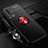 Ultra-thin Silicone Gel Soft Case Cover with Magnetic Finger Ring Stand SD3 for Vivo Y53s t2 Red and Black