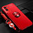 Ultra-thin Silicone Gel Soft Case Cover with Magnetic Finger Ring Stand SD3 for Vivo Y55s (2021) Red