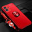 Ultra-thin Silicone Gel Soft Case Cover with Magnetic Finger Ring Stand SD3 for Vivo Y55s 5G Red