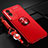 Ultra-thin Silicone Gel Soft Case Cover with Magnetic Finger Ring Stand SD3 for Vivo Y74s 5G