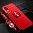 Ultra-thin Silicone Gel Soft Case Cover with Magnetic Finger Ring Stand SD3 for Xiaomi Civi 1S 5G Red