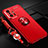 Ultra-thin Silicone Gel Soft Case Cover with Magnetic Finger Ring Stand SD3 for Xiaomi Mi 11T 5G Red