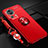 Ultra-thin Silicone Gel Soft Case Cover with Magnetic Finger Ring Stand SD3 for Xiaomi Mi 12 Lite NE 5G Red